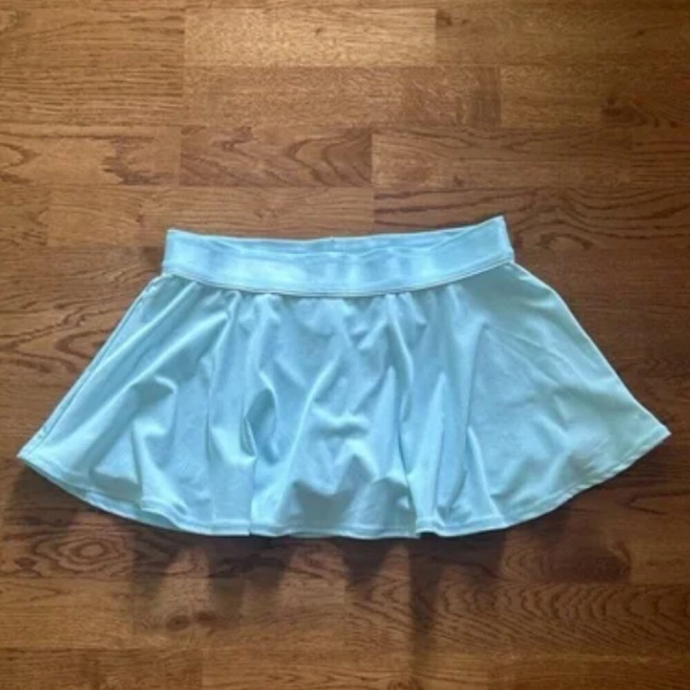 Nike Tennis Skirt Lined Shorts Ribbed Mint Aqua Blue Green Light Girls XL White